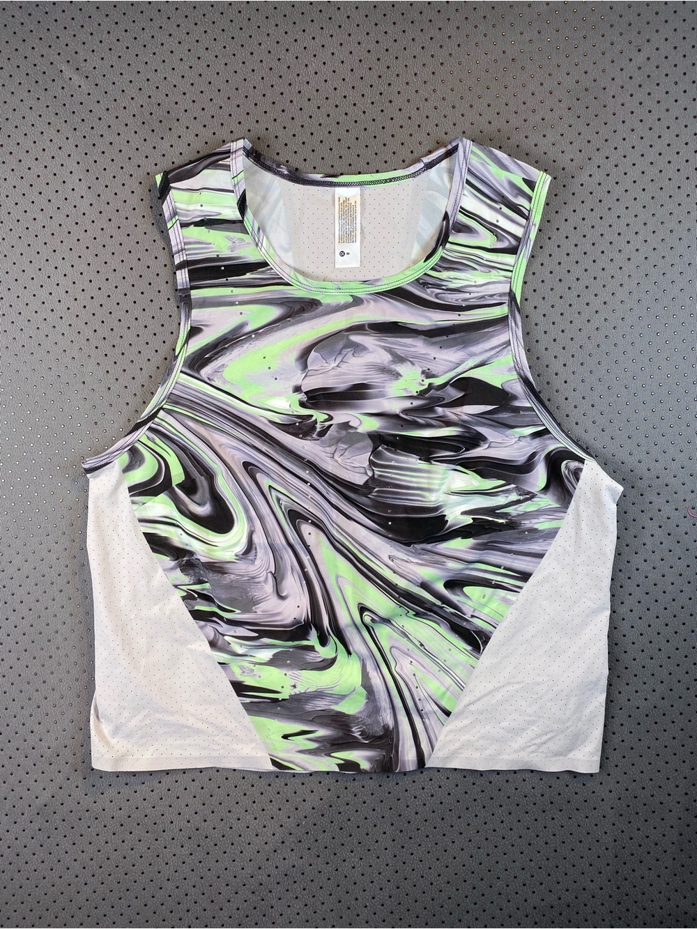 Lululemon black and green marbled print tank top